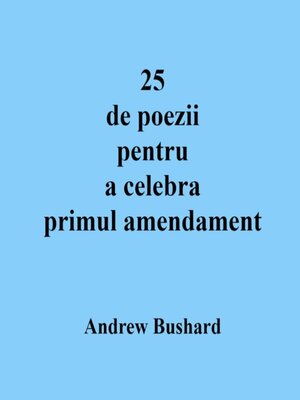 cover image of 25 de poezii pentru a celebra primul amendament